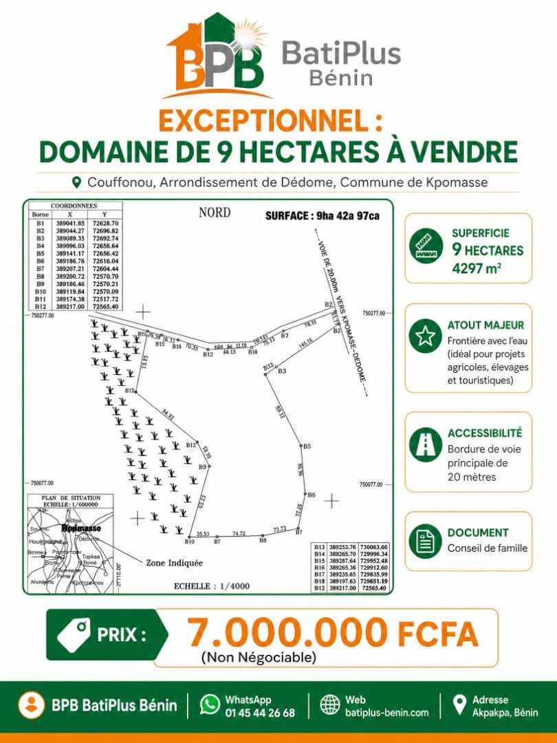 Domaine de 9 hectares à vendre